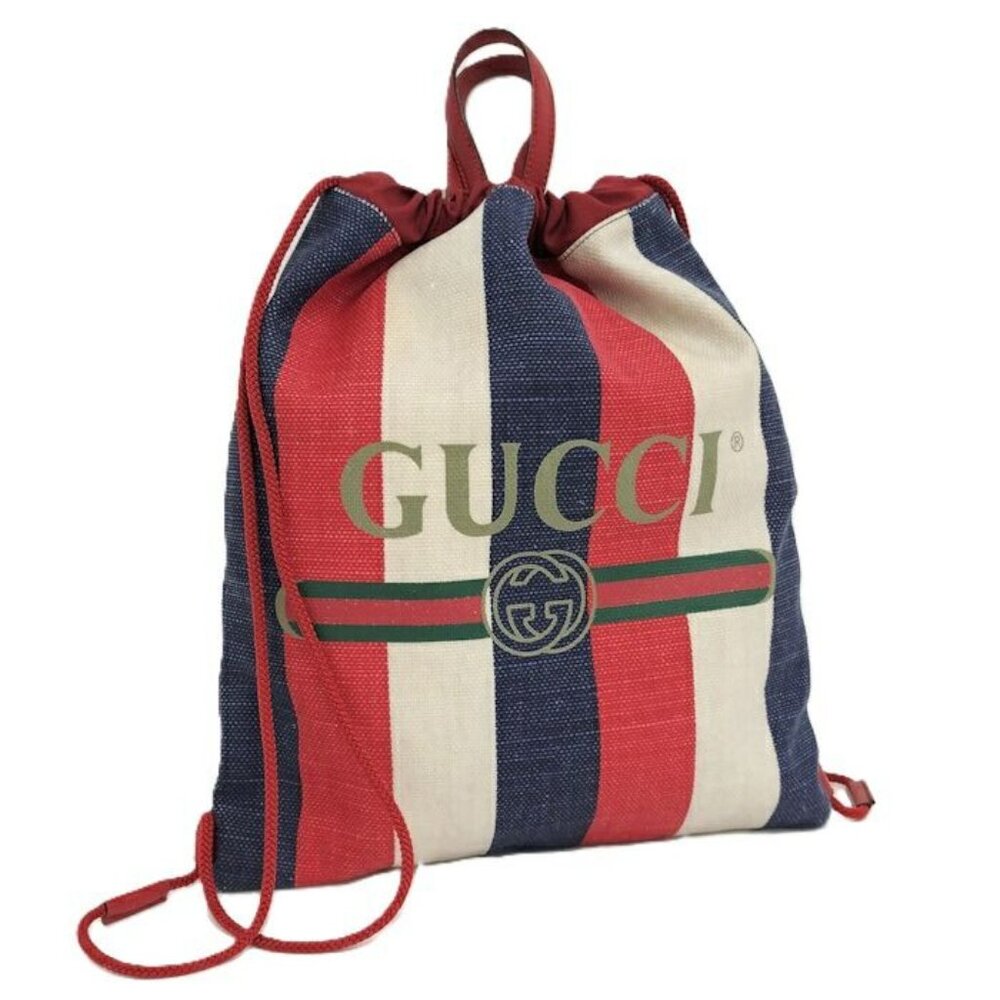Gucci Backpack Draw String Logo Canvas Tricolor - image 1